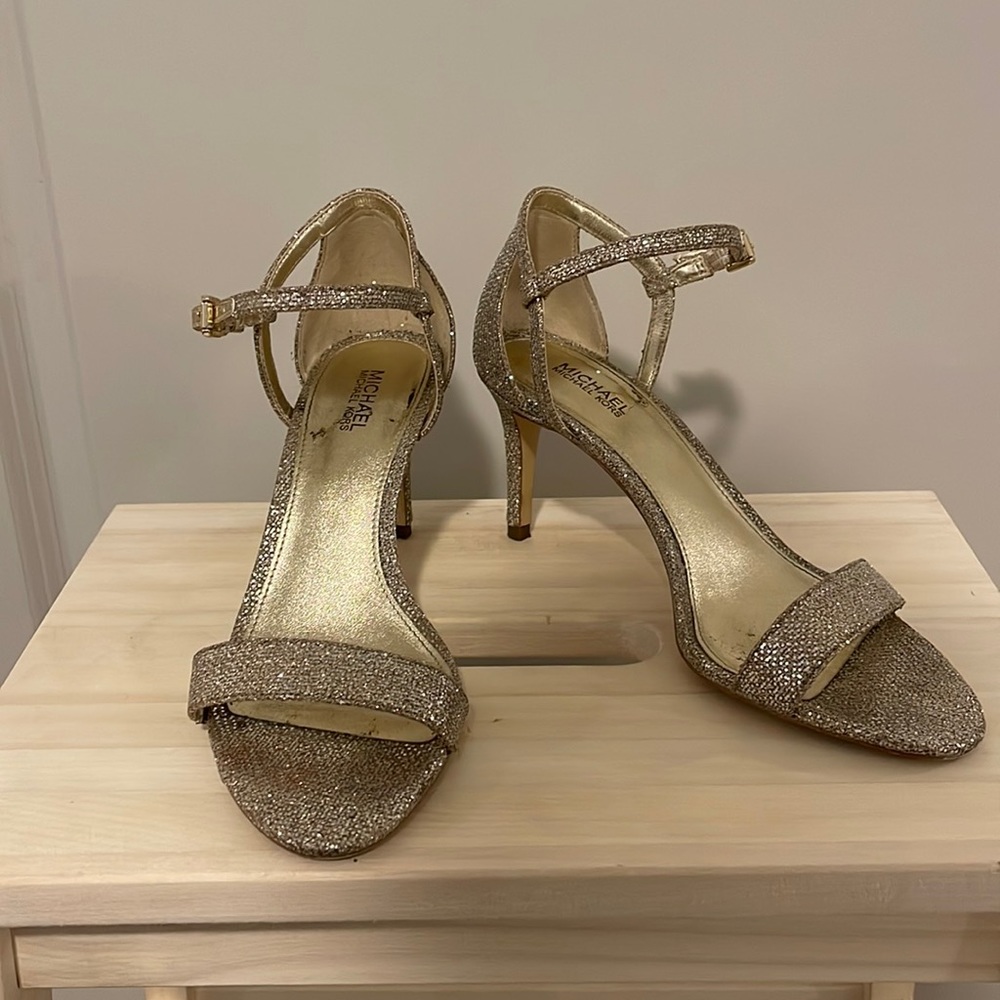 Gold glitter Michael Kors heels